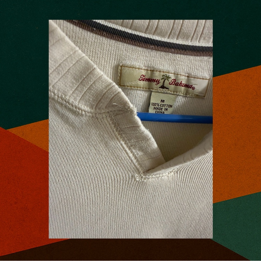 Tommy Bahama Off-White V-Neck Sweater